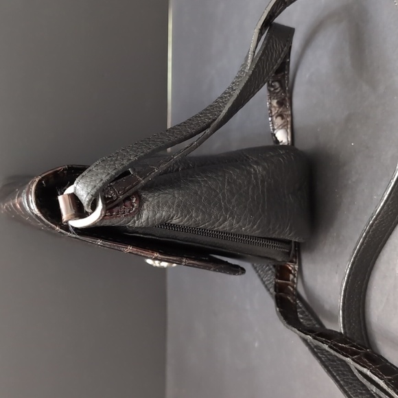 Brighton Eve Delight Women's Black/Brown Leather Small Crossbody Bag. - Picture 5 of 16